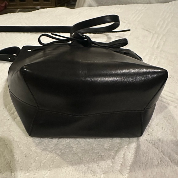 Mansur Gavriel mini leather bucket bag - Black Leather with red interior - Picture 8 of 15